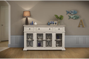 HomeRoots 74" Ivory Distressed Credenza - Elegant Storage Solution for Entryways, Living Rooms & More! 527085