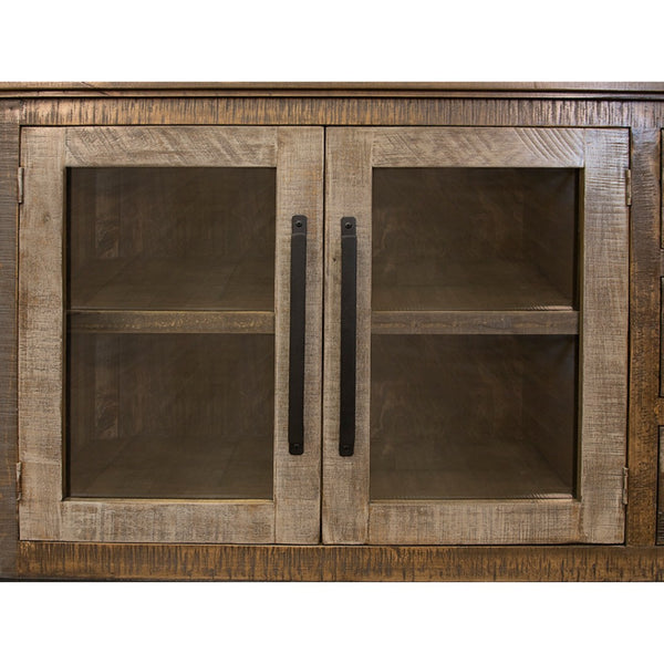 HomeRoots 60" Rustic Two-Tone Buffet Table with Ample Storage, Distressed Finish for Vintage Charm & Versatility 527086
