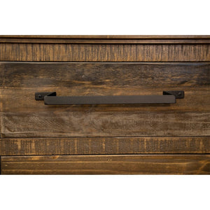 HomeRoots 60" Rustic Two-Tone Buffet Table with Ample Storage, Distressed Finish for Vintage Charm & Versatility 527086