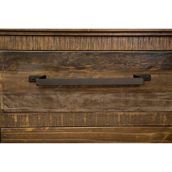 HomeRoots 60" Rustic Two-Tone Buffet Table with Ample Storage, Distressed Finish for Vintage Charm & Versatility 527086