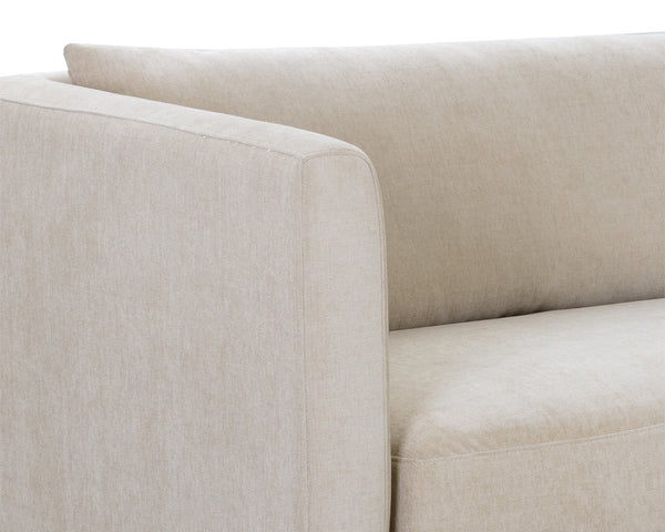 Sunpan Leander Sofa: Luxurious Comfort with Modern Design, Ample Padding, and Elegant Curves for Your Home Danny Cream