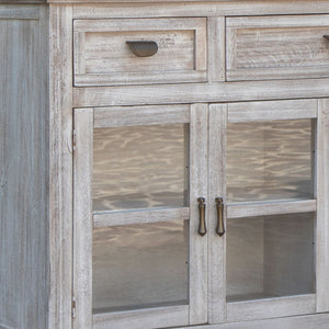 HomeRoots 67" White Distressed Credenza - Stylish Storage Solution for Entryways, Living Rooms & More! 527090