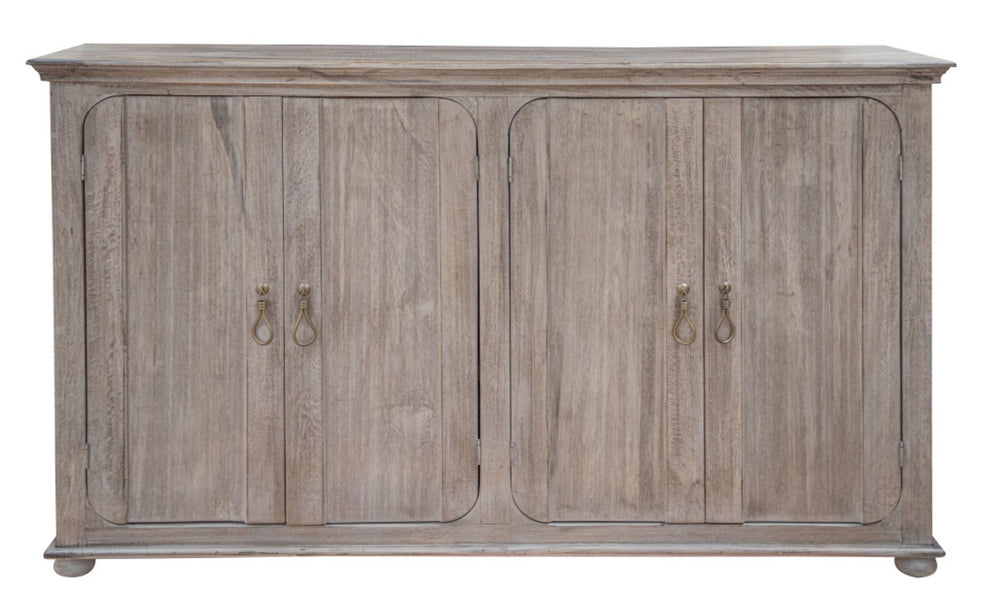 HomeRoots 72" Coastal-Inspired Distressed Credenza - Durable Solid Wood Storage for Modern & Rustic Spaces 527098