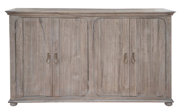 HomeRoots 72" Coastal-Inspired Distressed Credenza - Durable Solid Wood Storage for Modern & Rustic Spaces 527098