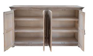 HomeRoots 72" Coastal-Inspired Distressed Credenza - Durable Solid Wood Storage for Modern & Rustic Spaces 527098