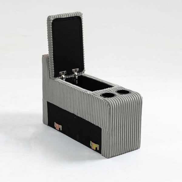 English Elm Modular Coffee Table With Storage, Usb Ports & Cupholders - Stylish Gray Accent For Living Rooms W3098P256999