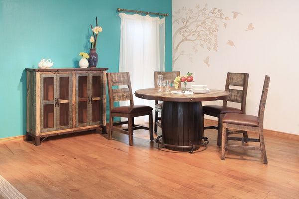 HomeRoots 49" Distressed Buffet Table - Rustic Solid Wood Storage Cabinet for Entryway, Dining & Living Spaces 527104