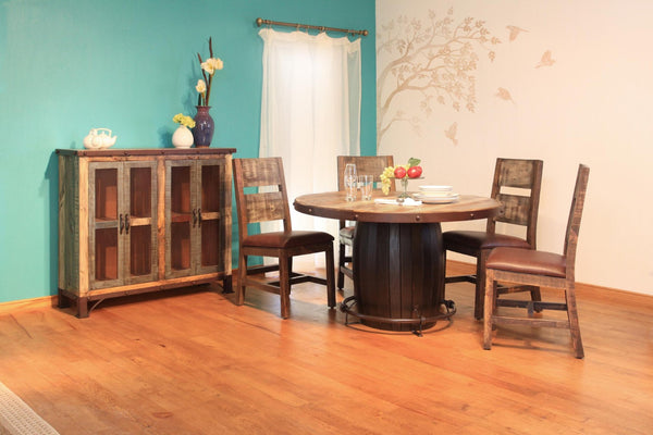 HomeRoots 49" Distressed Buffet Table - Rustic Solid Wood Storage Cabinet for Entryway, Dining & Living Spaces 527104