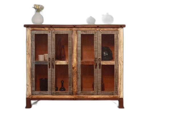 HomeRoots 49" Distressed Buffet Table - Rustic Solid Wood Storage Cabinet for Entryway, Dining & Living Spaces 527104