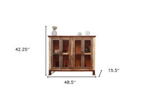 HomeRoots 49" Distressed Buffet Table - Rustic Solid Wood Storage Cabinet for Entryway, Dining & Living Spaces 527104