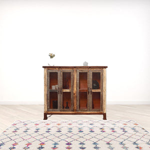 HomeRoots 49" Distressed Buffet Table - Rustic Solid Wood Storage Cabinet for Entryway, Dining & Living Spaces 527104