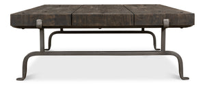 Sarreid Blayne Coffee Table - Stylish Storm Cloud Finish With Solid Mango Wood And Durable Wrought Iron Base Brown  52714