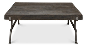 Sarreid Blayne Coffee Table - Stylish Storm Cloud Finish With Solid Mango Wood And Durable Wrought Iron Base Brown  52714