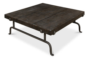 Sarreid Blayne Coffee Table - Stylish Storm Cloud Finish With Solid Mango Wood And Durable Wrought Iron Base Brown  52714