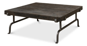 Sarreid Blayne Coffee Table - Stylish Storm Cloud Finish With Solid Mango Wood And Durable Wrought Iron Base Brown  52714