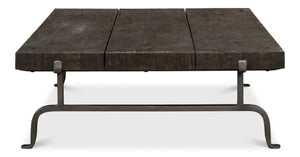Sarreid Blayne Coffee Table - Stylish Storm Cloud Finish With Solid Mango Wood And Durable Wrought Iron Base Brown  52714