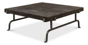 Sarreid Blayne Coffee Table - Stylish Storm Cloud Finish With Solid Mango Wood And Durable Wrought Iron Base Brown  52714