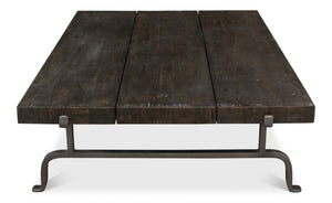 Sarreid Blayne Coffee Table - Stylish Storm Cloud Finish With Solid Mango Wood And Durable Wrought Iron Base Brown  52714