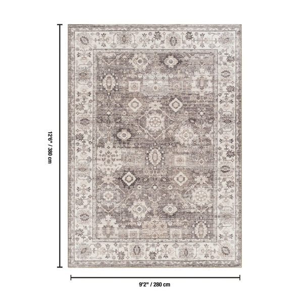 English Elm Majestic Medallion Traditional Area Rug Stain Resistant Polyester for Living Room B186P428879