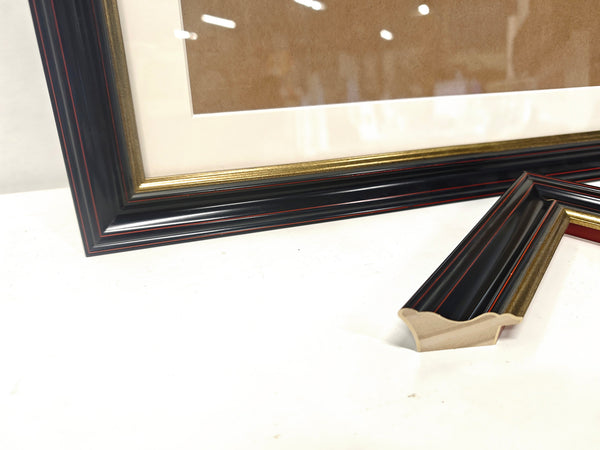 English Elm 24x32 Solid Wood Picture Frame with Replaceable Canvas, Organic Acrylic Glass, Elegant Wall Art Decor Black T3976P383250