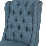 OSP Home Furnishings Jessica Tufted Wing Dining Chair Navy