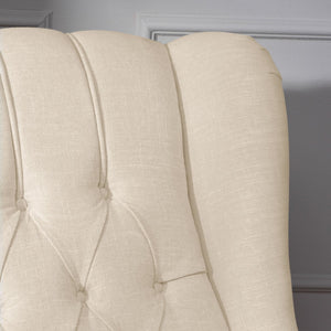 English Elm Charcoal Wingback Pushback Recliner with Button Tufted Diamond Fabric Upholstery Beige N763P410529A