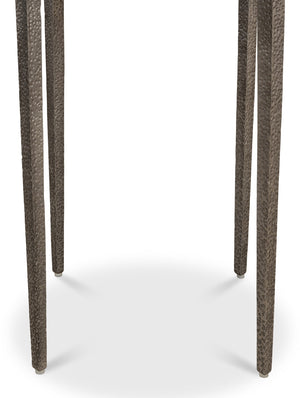 Sarreid Banswara Round Table - Elegant Marble & Iron Design With Antique Nickel Finish For Stylish Decor White  52730