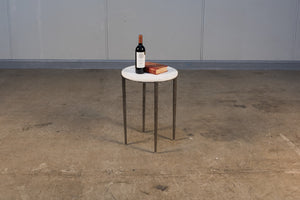 Sarreid Banswara Round Table - Elegant Marble & Iron Design With Antique Nickel Finish For Stylish Decor White  52730