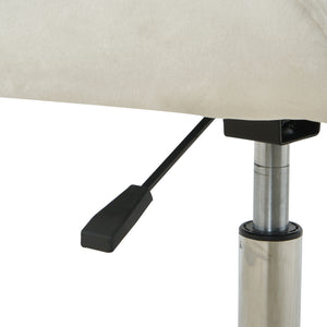 Homeroots Ivory Tufted Velvet Swivel Adjustable Height Office Desk Chair  Velvet Fabric,Metal 527311