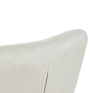 Homeroots Ivory Tufted Velvet Swivel Adjustable Height Office Desk Chair  Velvet Fabric,Metal 527311