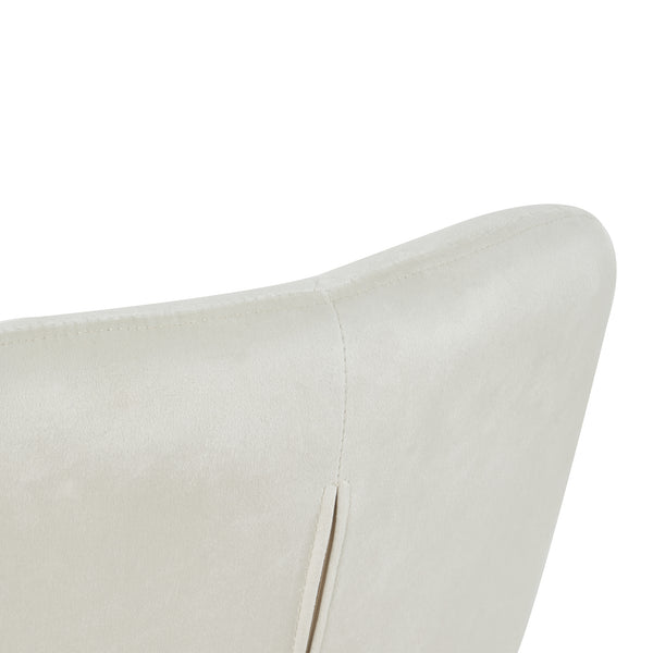 Homeroots Ivory Tufted Velvet Swivel Adjustable Height Office Desk Chair  Velvet Fabric,Metal 527311