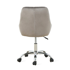 Homeroots Gray Tufted Velvet Swivel Adjustable Height Office Desk Chair  Velvet Fabric,Metal 527312