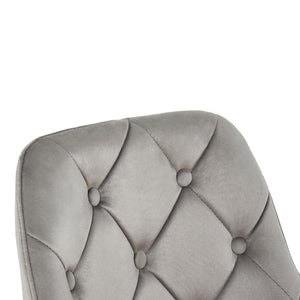 Homeroots Gray Tufted Velvet Swivel Adjustable Height Office Desk Chair  Velvet Fabric,Metal 527312