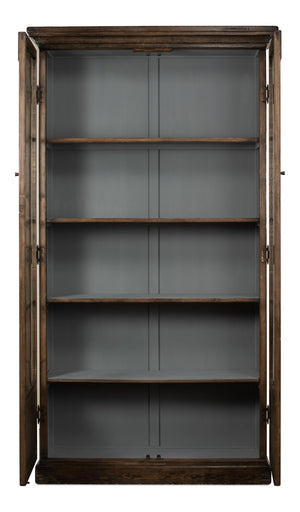 Sarreid Refined Arches Tall Bookcase - Antique Finish With 5 Fixed Shelves In Elegant Pine-toasted Brown Brown  52744