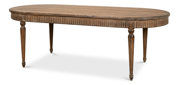 Sarreid French Antique Dining Table - Time-worn Elegance With Sun-burned Finish & Rustic Old Pine Charm Tan  52748