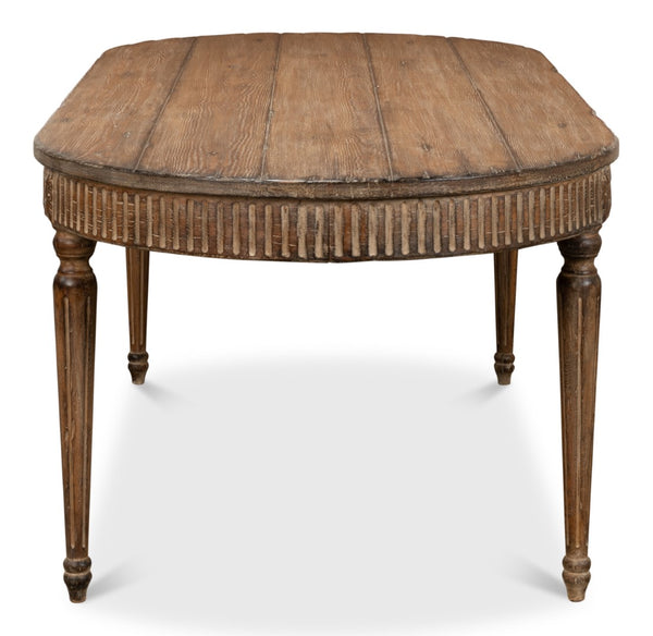 Sarreid French Antique Dining Table - Time-worn Elegance With Sun-burned Finish & Rustic Old Pine Charm Tan  52748