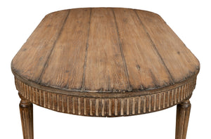 Sarreid French Antique Dining Table - Time-worn Elegance With Sun-burned Finish & Rustic Old Pine Charm Tan  52748