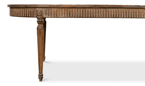 Sarreid French Antique Dining Table - Time-worn Elegance With Sun-burned Finish & Rustic Old Pine Charm Tan  52748