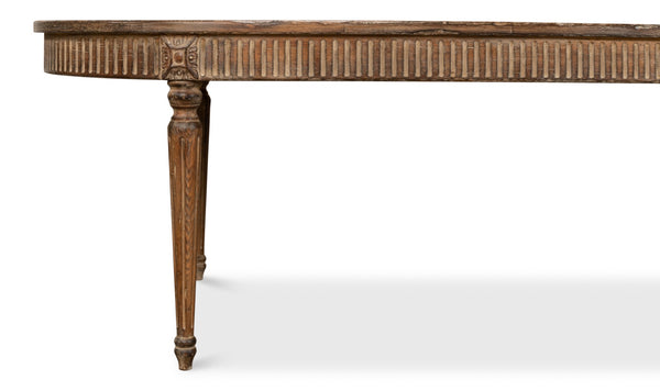 Sarreid French Antique Dining Table - Time-worn Elegance With Sun-burned Finish & Rustic Old Pine Charm Tan  52748