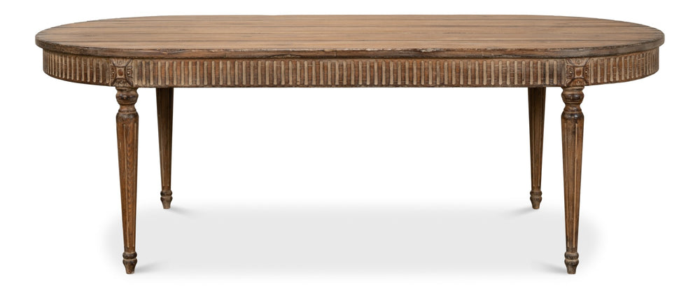 Sarreid French Antique Dining Table - Time-worn Elegance With Sun-burned Finish & Rustic Old Pine Charm Tan  52748