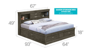 English Elm Charming Gray Queen Storage Bed With Timeless Design, Ample Under-Bed Space, And Elegant Finish B078S00298