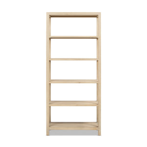 English Elm Ellis Reclaimed Pine Five Shelf Tall Bookcase with Cerused Finish for Living Spaces B2719P485506