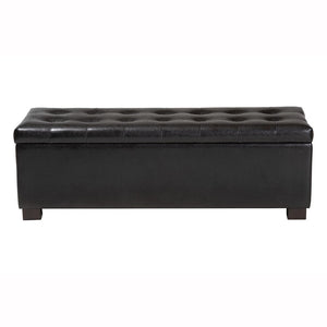 Baxton Studio Baxton Studio Roanoke Dark Brown Storage Ottoman – Modern Design, Cushioned Top & Hidden Storage BBT3101-Dark Brown-OTTO