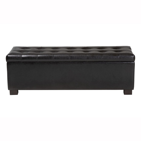 Baxton Studio Baxton Studio Roanoke Dark Brown Storage Ottoman – Modern Design, Cushioned Top & Hidden Storage BBT3101-Dark Brown-OTTO