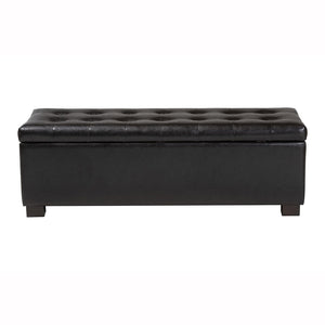 Baxton Studio Baxton Studio Roanoke Dark Brown Storage Ottoman – Modern Design, Cushioned Top & Hidden Storage BBT3101-Dark Brown-OTTO