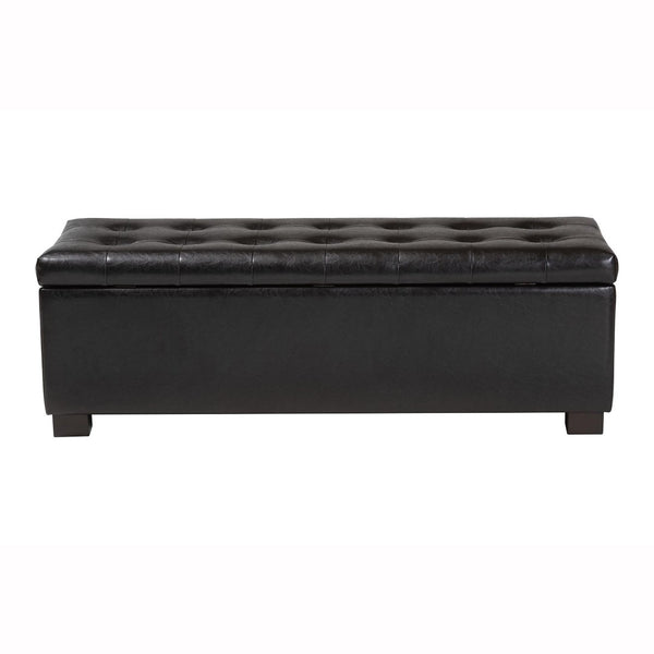 Baxton Studio Baxton Studio Roanoke Dark Brown Storage Ottoman – Modern Design, Cushioned Top & Hidden Storage BBT3101-Dark Brown-OTTO