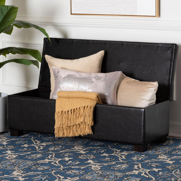 Baxton Studio Baxton Studio Roanoke Dark Brown Storage Ottoman – Modern Design, Cushioned Top & Hidden Storage BBT3101-Dark Brown-OTTO