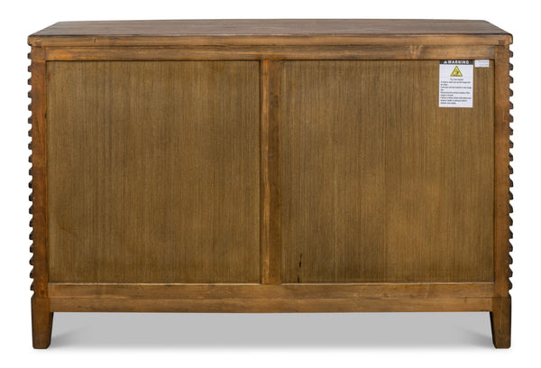 Sarreid Ribbed Remington Small Sideboard - Rustic Reclaimed Pine With Removable Shelf For Elegant Storage Tan  52750