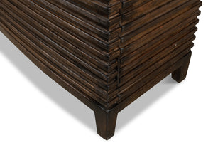 Sarreid Ribbed Remington Small Sideboard - Rustic Reclaimed Pine With Removable Shelf For Elegant Storage Tan  52750