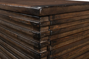 Sarreid Ribbed Remington Small Sideboard - Rustic Reclaimed Pine With Removable Shelf For Elegant Storage Tan  52750